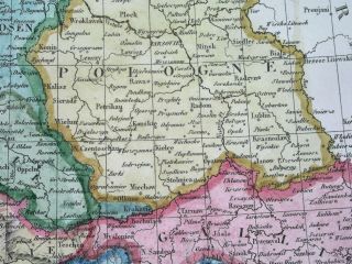 1835 ANTIQUE MAP POLAND LITHUANIA UKRAINE WARSAW CENTRAL EUROPE BOHEMIA 5