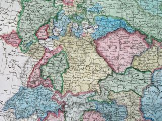 1835 ANTIQUE MAP POLAND LITHUANIA UKRAINE WARSAW CENTRAL EUROPE BOHEMIA 8