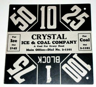 Vintage Ice & Coal Ordering Sign 4 & 5 Digit Phone Numbers Winston - Salem,  Nc