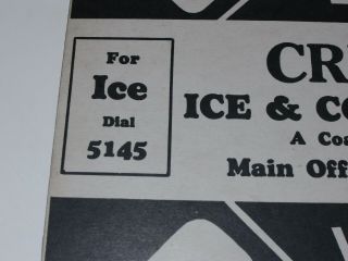 VINTAGE ICE & COAL ORDERING SIGN 4 & 5 DIGIT PHONE NUMBERS WINSTON - SALEM,  NC 2