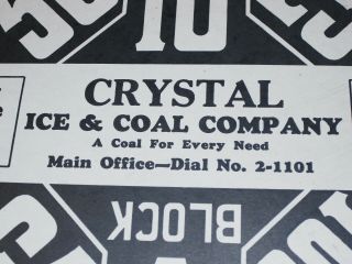 VINTAGE ICE & COAL ORDERING SIGN 4 & 5 DIGIT PHONE NUMBERS WINSTON - SALEM,  NC 3