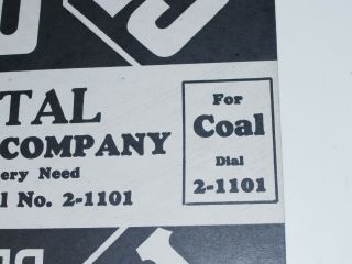 VINTAGE ICE & COAL ORDERING SIGN 4 & 5 DIGIT PHONE NUMBERS WINSTON - SALEM,  NC 4