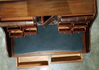 Classic Solid Wood Secretary Desk style Padded leather writing surface Claw feet 5