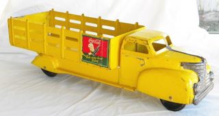 Marx 1940s Pressed Steel Large 20 " All Coca Cola Stake Bed Truck