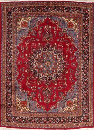 Traditional Floral Oriental Wool Area Rug Hand - Knotted Vintage Red Carpet 10x13