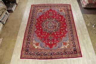 Traditional Floral Oriental Wool Area Rug Hand - Knotted Vintage RED Carpet 10x13 2