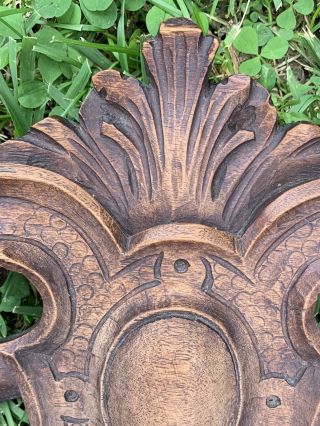 19th C R.  J.  Horner Carved Walnut Pediment W/ Winged Cherub/Winged Griffin /Satyr 11