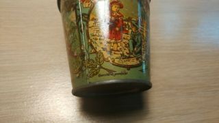 Antique Victorian Tin Litho Sand Pail Children Playing Four Seasons 6