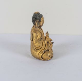 Chinese Antique/Vintage Gilt Bronze Figure Of Buddha,  1930 - 1960 4