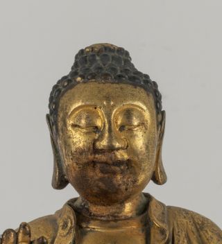 Chinese Antique/Vintage Gilt Bronze Figure Of Buddha,  1930 - 1960 6