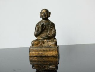 El21 Chinese Antique Buddha Statue 15th Bronze Plating