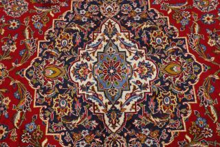 Vintage Handmade Floral Red 9x13 Kaashan Persian Oriental Hand - Knotted Area Rug 5