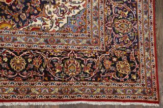 Vintage Handmade Floral Red 9x13 Kaashan Persian Oriental Hand - Knotted Area Rug 6
