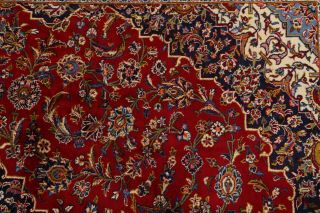 Vintage Handmade Floral Red 9x13 Kaashan Persian Oriental Hand - Knotted Area Rug 7