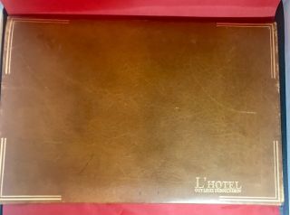 RARE Vintage L’HOTEL Leather Desk Pad & Blotter from Oscar Wilde’s Suite c.  1960 10