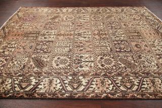 Vintage Muted Garden Design Peach Bakhtiari Oriental Area Rug Handmade 7x10