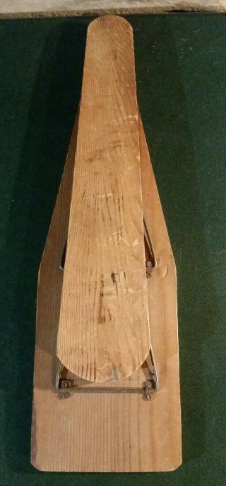 Antique Ironing Board Vintage Primitive Wood Wooden Small Tabletop Dual Sleeve
