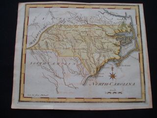 1795 Scott Map Colonial State Of North Carolina - One Of Earliest State Maps Made