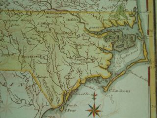 1795 Scott Map Colonial State of North Carolina - One of earliest state maps made 2