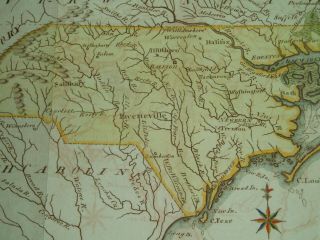 1795 Scott Map Colonial State of North Carolina - One of earliest state maps made 3