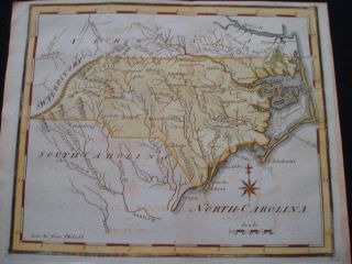 1795 Scott Map Colonial State of North Carolina - One of earliest state maps made 6