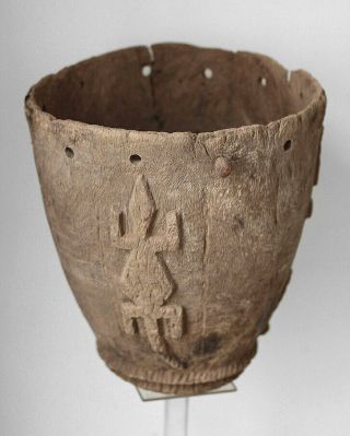 A Fine Antique Dogon Drum With Ornaments