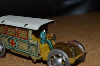 Vintage Pre War Tinplate Penny Toy Ambulance Car Made In Germany - Antique Zett 7