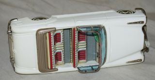 Vintage Bandai Tin Friction Mercedes Benz 2/9 White Convertible Car - Japan 5