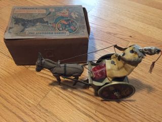 Vintage Lehmann  Stubborn Donkey  No.  425 Tin Wind - Up Toy In An Box.