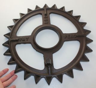 Antique 15.  5 " Cast Iron Industrial Machine Age Steampunk Yard Art Ls2 Gear Wheel