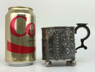 Antique PAVEL OVCHINNIKOV Imperial Russia 84 Silver Tankard Tea Glass Holder Cup 2