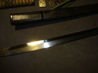 K01 Japanese sword wakizashi in mountings,  full polish, 8