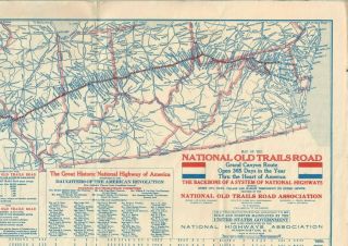 1924 National Old Trails Road Official Map Los Angeles To Washington Baltimore