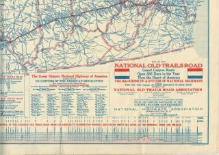 1924 National Old Trails Road Official Map Los Angeles to Washington Baltimore 4