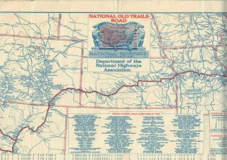 1924 National Old Trails Road Official Map Los Angeles to Washington Baltimore 8