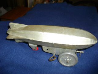 RARE Marx Sky Bird Mechanical Zeppelin Wind - up Toy Dirigible Vintage No Rust 2