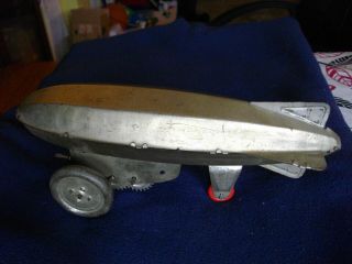 RARE Marx Sky Bird Mechanical Zeppelin Wind - up Toy Dirigible Vintage No Rust 3