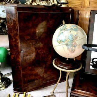 George F Cram classic World globe on an integrated tripod stand.  H60cm approx. 9
