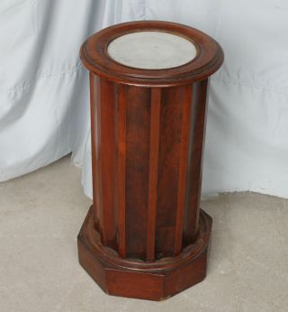 Antique Victorian Marble top Pedestal Stand - hidden compartment 3