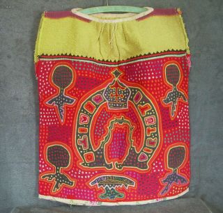 Authentic Old Kuna Indian Mola Blouse Panama Merito Virtuti Design Textile