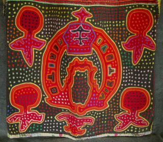 Authentic Old Kuna Indian Mola Blouse Panama MERITO VIRTUTI Design Textile 3