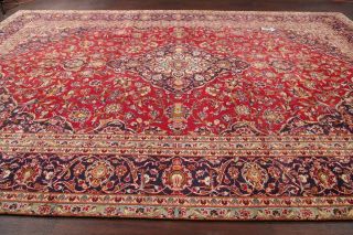 Vintage Traditional Floral Oriental Area Rug Hand - Knotted Wool Large Carpet 9x14