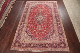 VINTAGE Traditional Floral Oriental Area RUG Hand - Knotted Wool LARGE Carpet 9x14 3