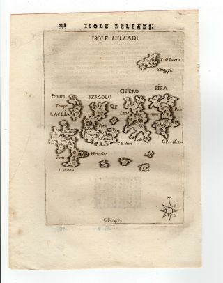 Greece Piacenza 1688 Map Isole Leleadi Koufonisia Kouphonisia Keros Shinousa