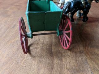 Vintage Cast Iron Metal Toy Sand and Gravel dump wagon with Driver made in U.  S.  A 4