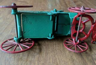 Vintage Cast Iron Metal Toy Sand and Gravel dump wagon with Driver made in U.  S.  A 8