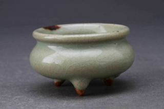 Chinese Ming Dynasty Celadon Incense Burner Censor W 7.  3[cm] Song Qing