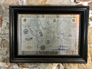 Franklin Royal Geographical Society Sterling Silver Map Framed 1976