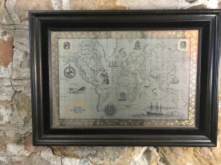 Franklin Royal Geographical Society Sterling Silver Map Framed 1976 2
