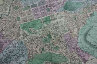 PLAN OF EDINBURGH,  Scotland,  antique atlas map / city plan,  Bacon,  1895 3